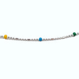 Сребърно Многоцветно Лятно Колие S925