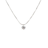 Сребърно нежно колие с кристал