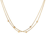 Двойно колие с плетка и кубчета, изработено от медицинска стомана с 16К златно покритие.