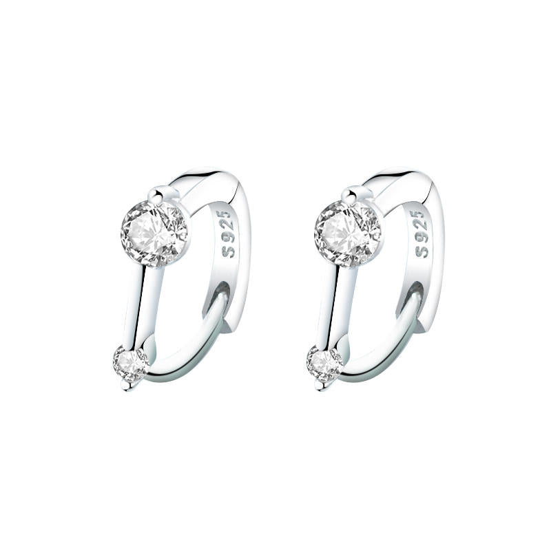 Сребърни Обеци Lumi S925 с блестящи камъни, направени от стърлингово сребро S925.