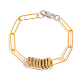 Златиста гривна 'Хармония' с 18K позлата и сребристи акценти – изчистен и модерен дизайн.