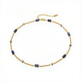 Колие Wave с мъниста и 18к златно покритие, изработено от медицинска стомана, в различни цветове.