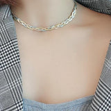 Преплетено колие в три цвята