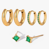 Сет Обеци Emerald Gold с 18К Златно Покритие- 6 бр