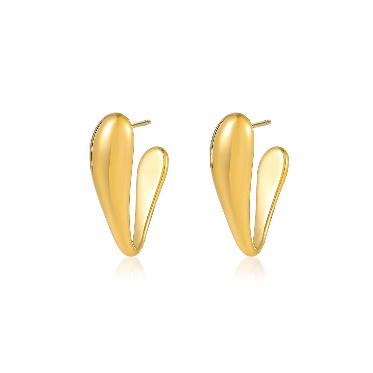 Златни обеци V-Shape с изискан дизайн, подходящи за всеки стил и повод.