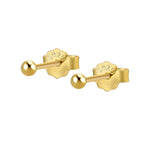 Златисти обеци Golden Duo S925 с минималистичен дизайн, идеални за две пиърсинг дупки.