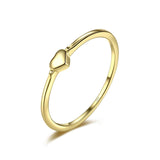 Сребърен Пръстен със Златно Покритие Gold Heart S925 Silver