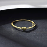 Сребърен Пръстен със Златно Покритие Gold Heart S925 Silver