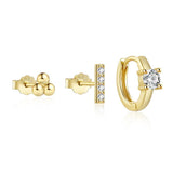 Сребърен сет обеци 3бр Trinity Gold S925