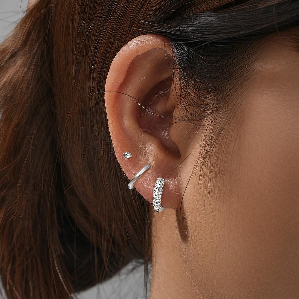 Пиърсинг Сет Обеци 3бр Bright Hoops Silver S925 - 2 цвята
