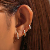 Сребърен сет обеци 3бр Glossy Hoops Gold S925