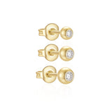 Сребърен сет обеци Circle Gold S925