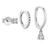 Сребърен сет обеци пиърсинг 3бр. Chandelier S925