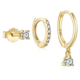 Сребърен сет обеци пиърсинг 3бр. Chandelier S925