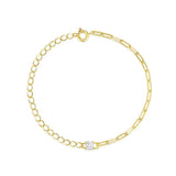 Гривна Верижка и Кристал Chain Gold S925 - 2 цвята