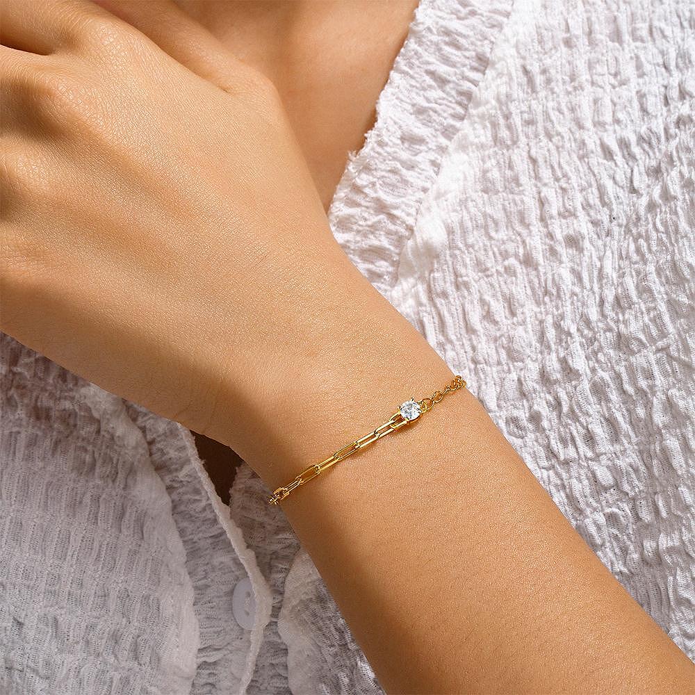 Гривна Верижка и Кристал Chain Gold S925 - 2 цвята