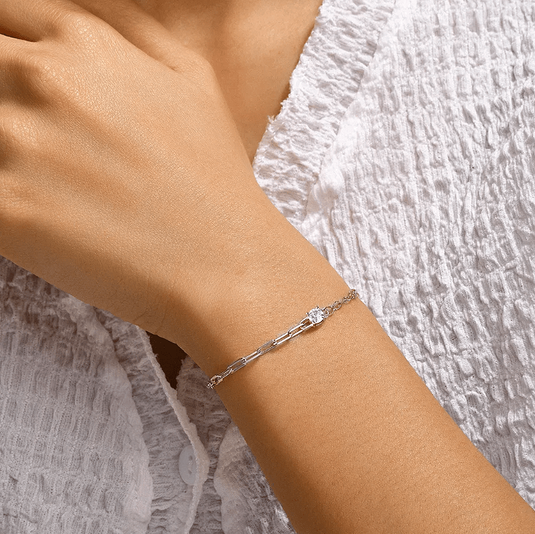 Гривна Верижка и Кристал Chain Gold S925 - 2 цвята