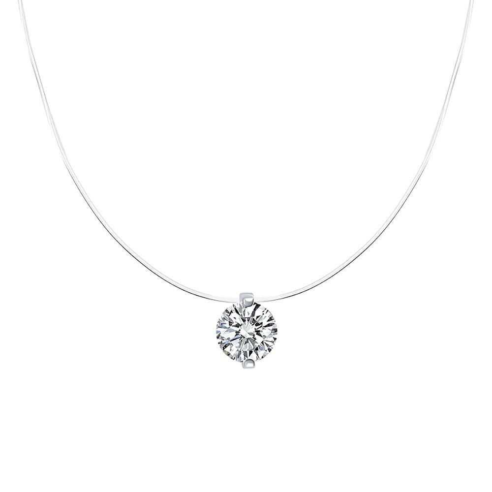 Сребърно колие с блестящ циркон, S925, 40+5 cm, 18k златно покритие, 2.1 г.