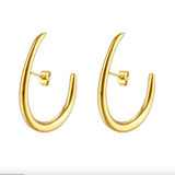 Златисти Обеци с винт U Shape 18К Златно Покритие